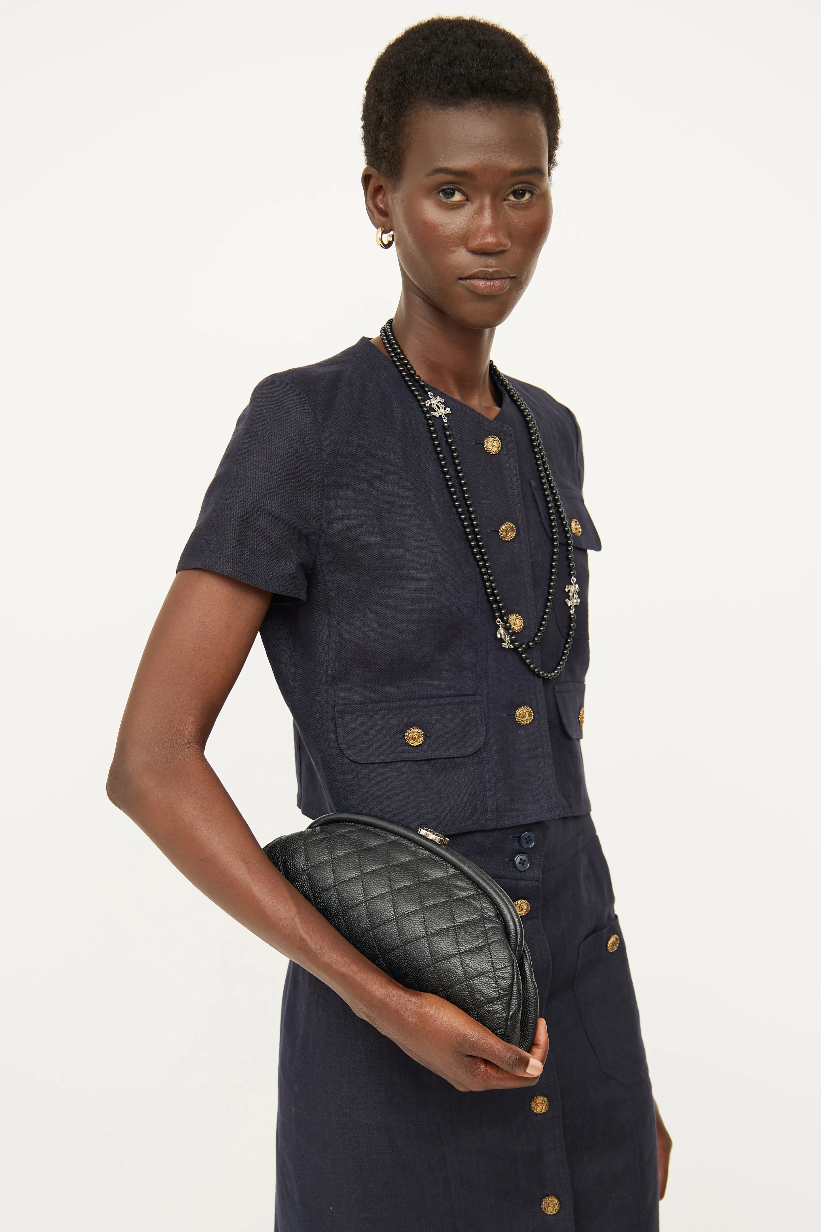 2011 Black Timeless Quilted Clutch