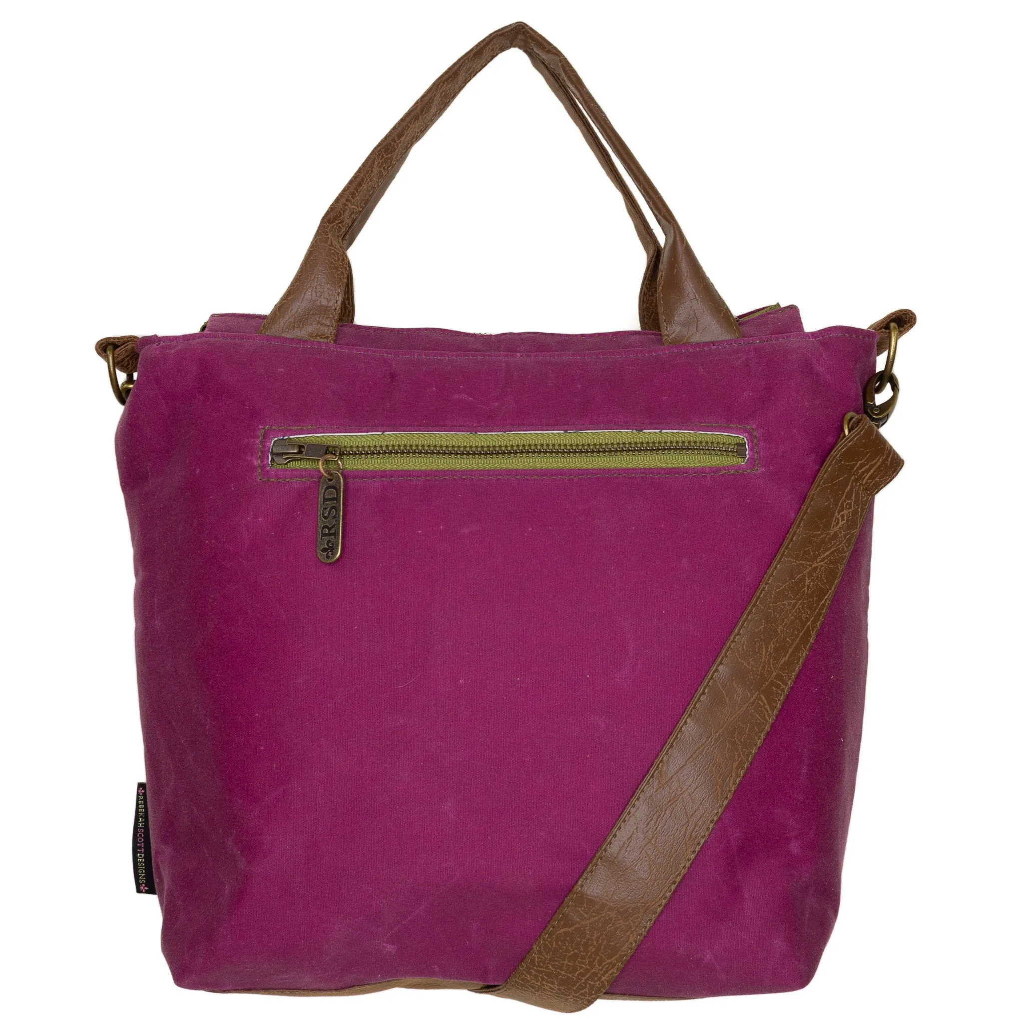 Amber Crossbody Premier: Raspberry Waxed Canvas