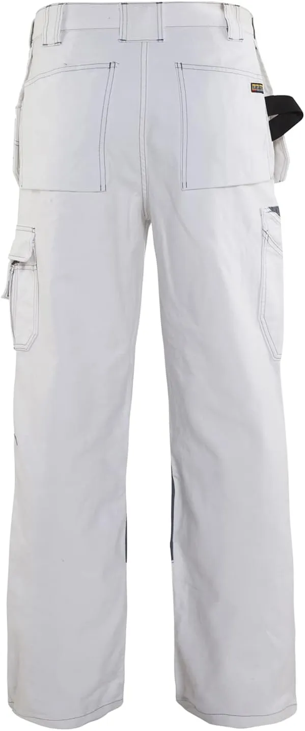 Blaklader Men's Painter Durable Lightweight White Cotton Work Pants with Utility Pockets