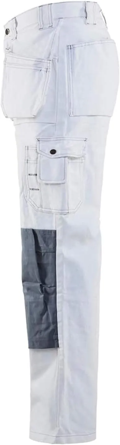 Blaklader Men's Painter Durable Lightweight White Cotton Work Pants with Utility Pockets