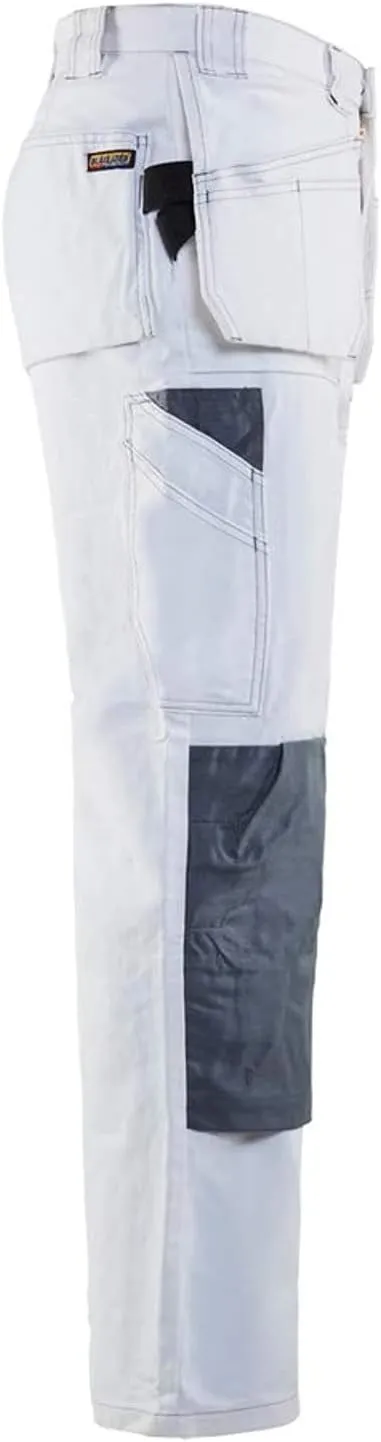 Blaklader Men's Painter Durable Lightweight White Cotton Work Pants with Utility Pockets