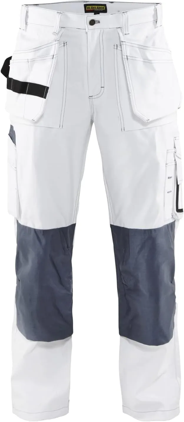 Blaklader Men's Painter Durable Lightweight White Cotton Work Pants with Utility Pockets