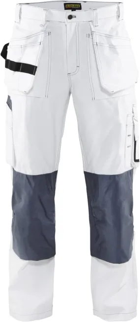 Blaklader Men's Painter Durable Lightweight White Cotton Work Pants with Utility Pockets