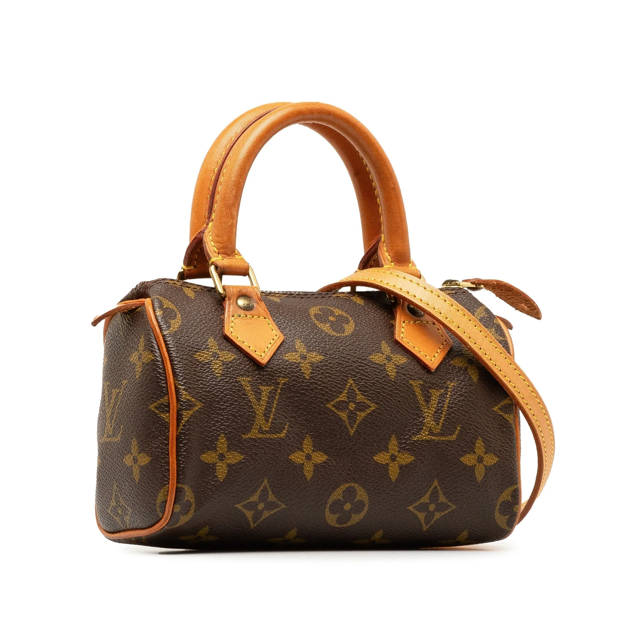 Brown Louis Vuitton Monogram Nano Speedy Bandouliere Satchel