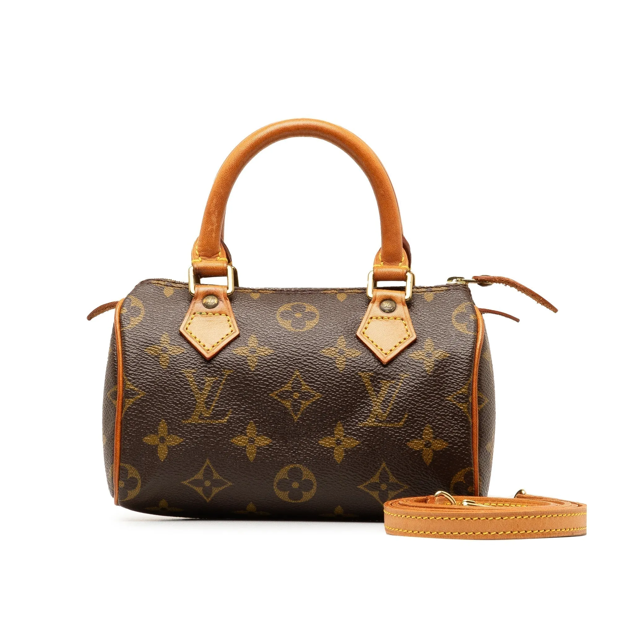 Brown Louis Vuitton Monogram Nano Speedy Bandouliere Satchel