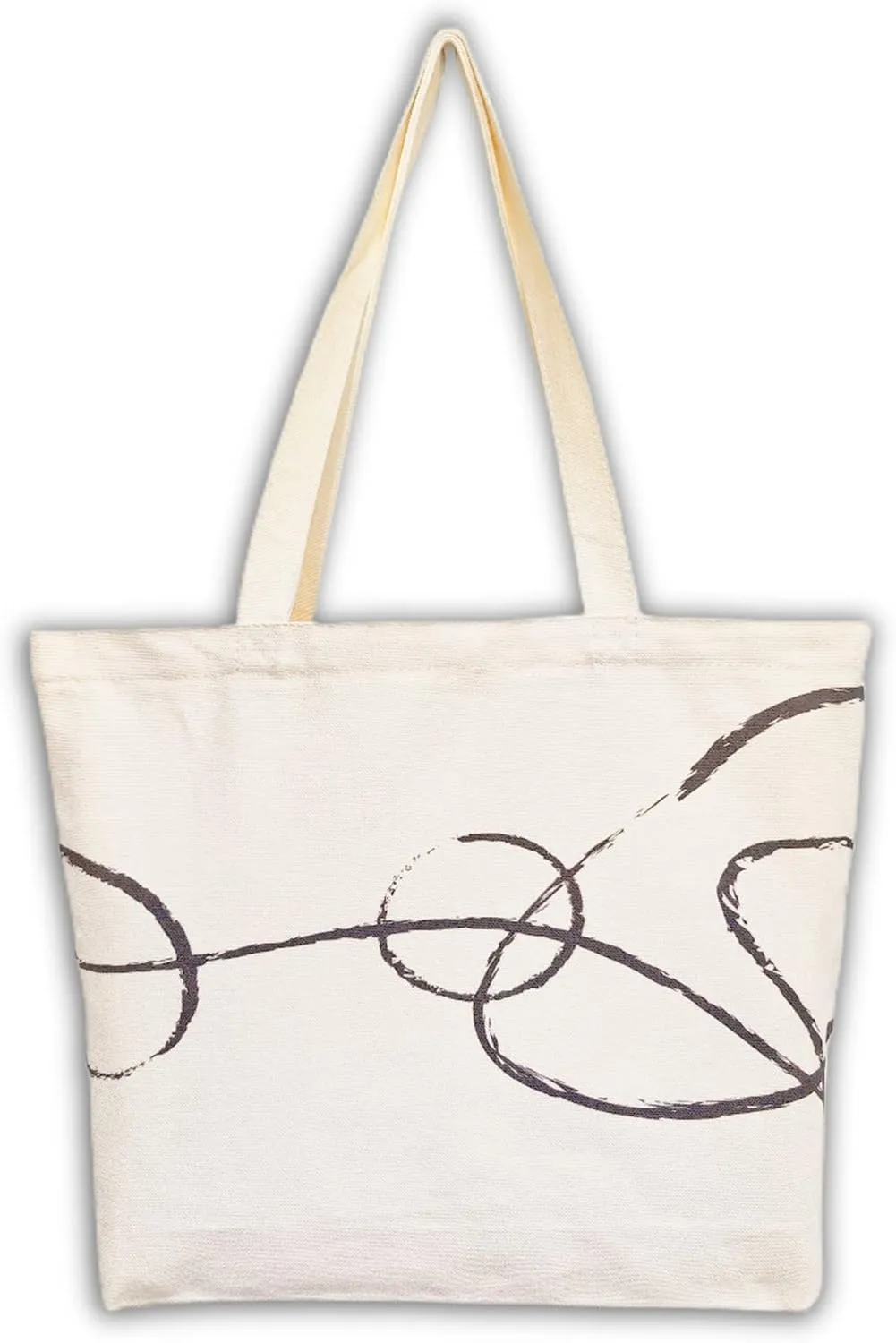 Canvas Tote Bag, Pockets, Zipper, Durable, Lightweight, Cotton Shopping Cloth Bag, Gifts