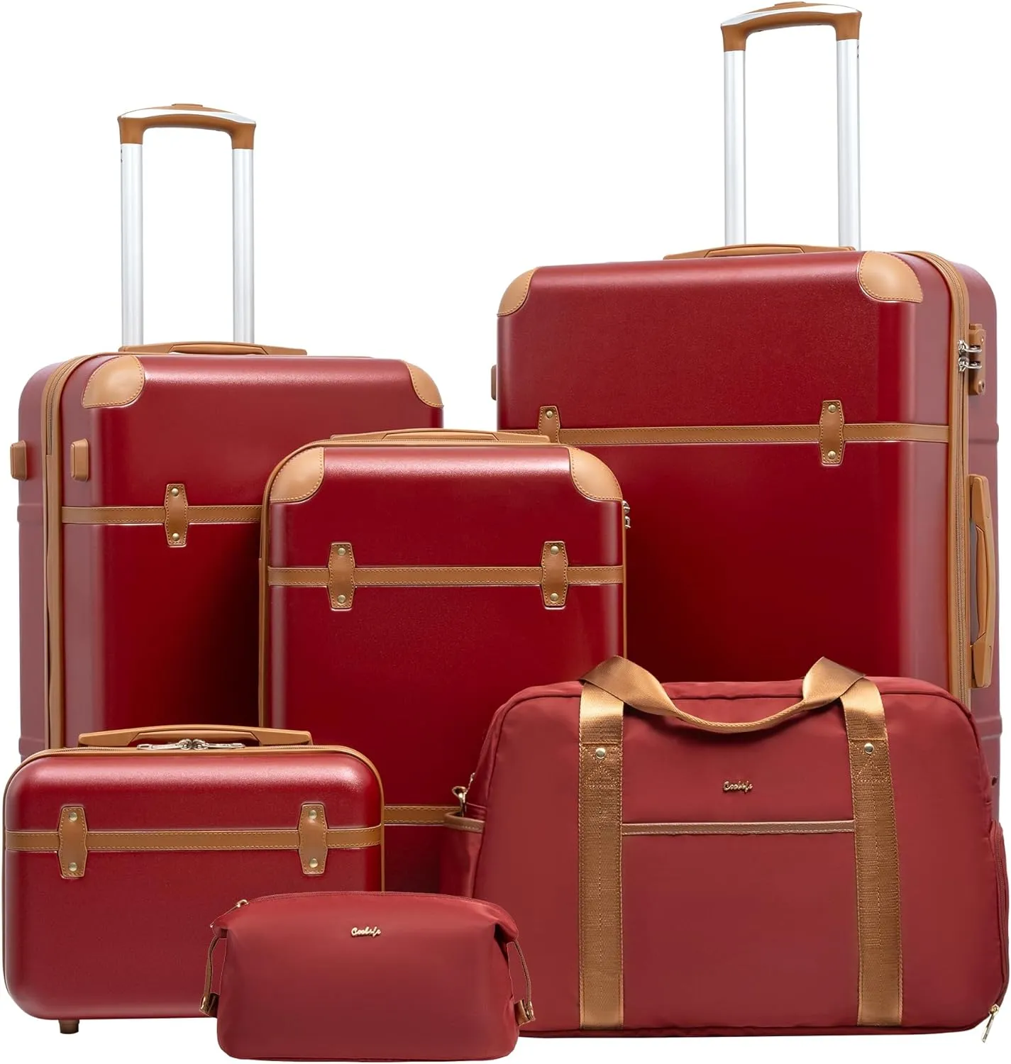Coolife Luggage Set 3 Piece Suitcase Set Carry On Luggage PC Hardside Luggage TSA Lock Spinner Wheels Telescopic Handle