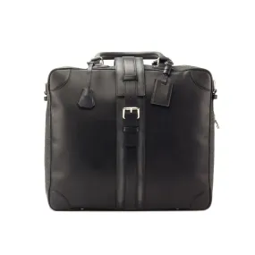 DapperFam Luxe Men's Travel Tote in Flannel Dark Grey Flannel