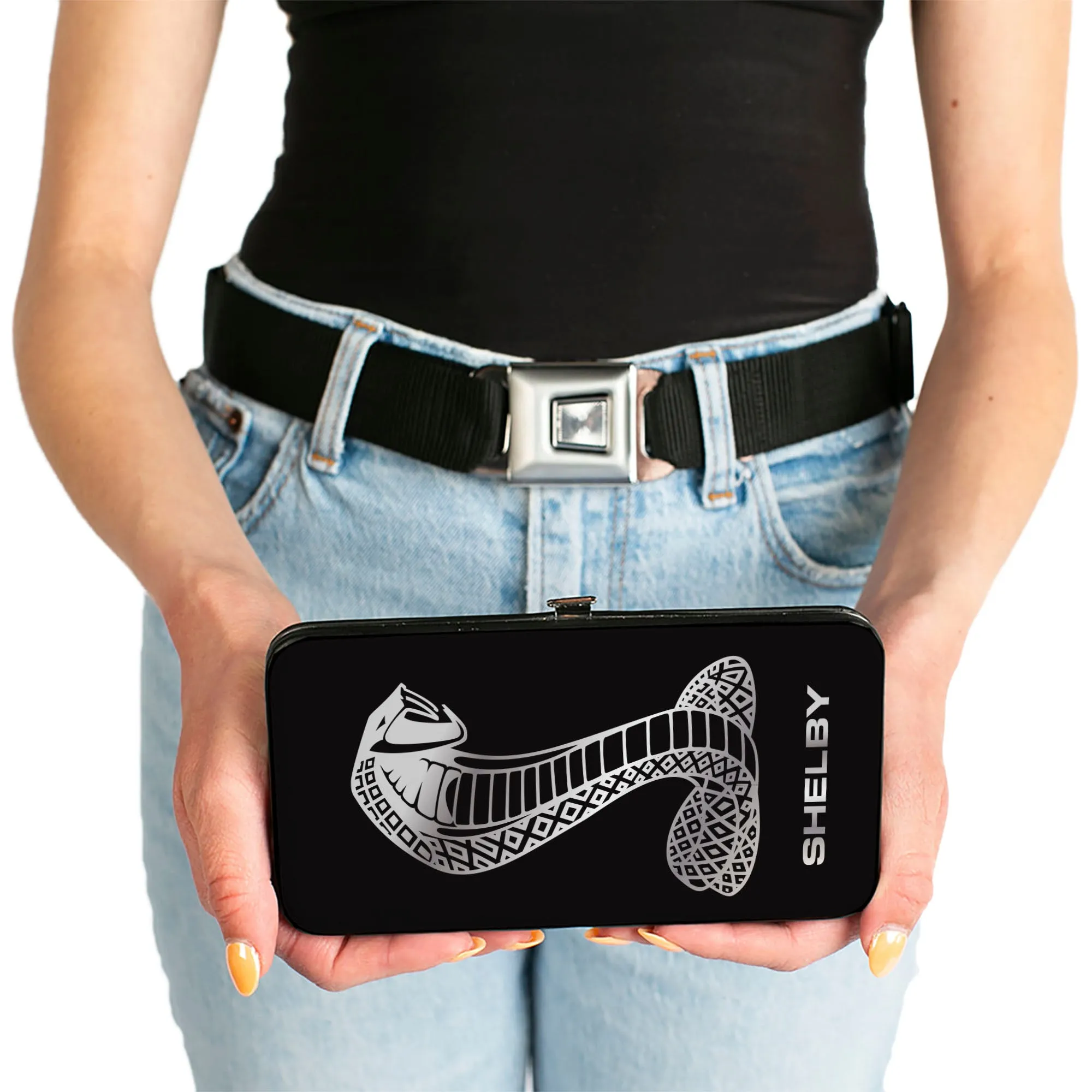 Hinged Wallet - Super Snake Cobra SHELBY Black Silvers
