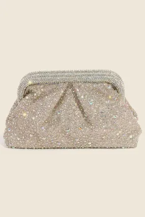 Ladies Rhinestone Snap Top Clutch Handbag