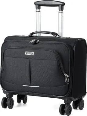 Lekebobor Rolling Laptop Bag With a Compact Combination Lock，Rolling Laptop Briefcase on Wheels for Women/Men Fits Up to 15.6Inch computer Bags Water Resistant for Work Travel and Business, Black