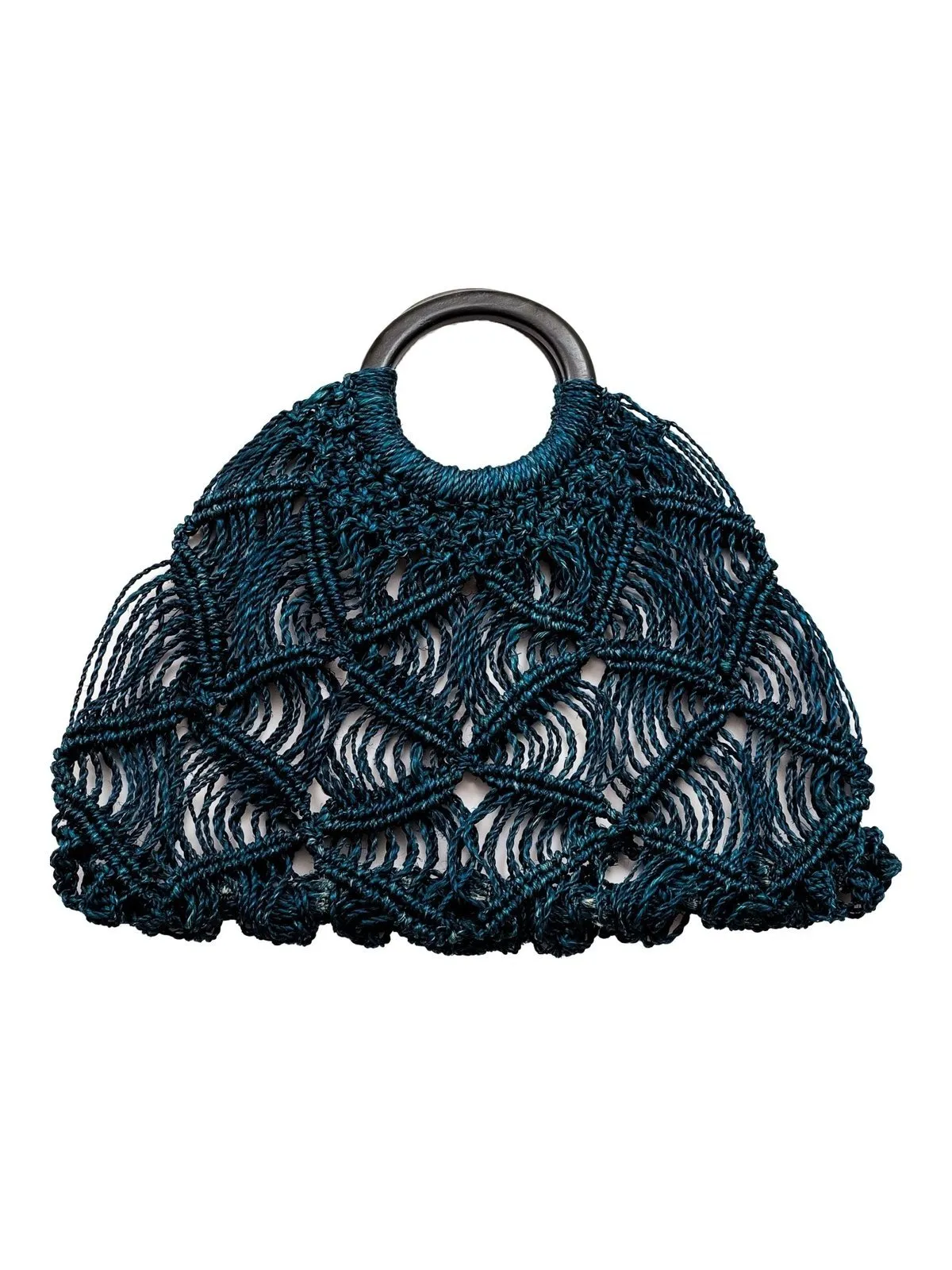 Macramé Handbag, Blue