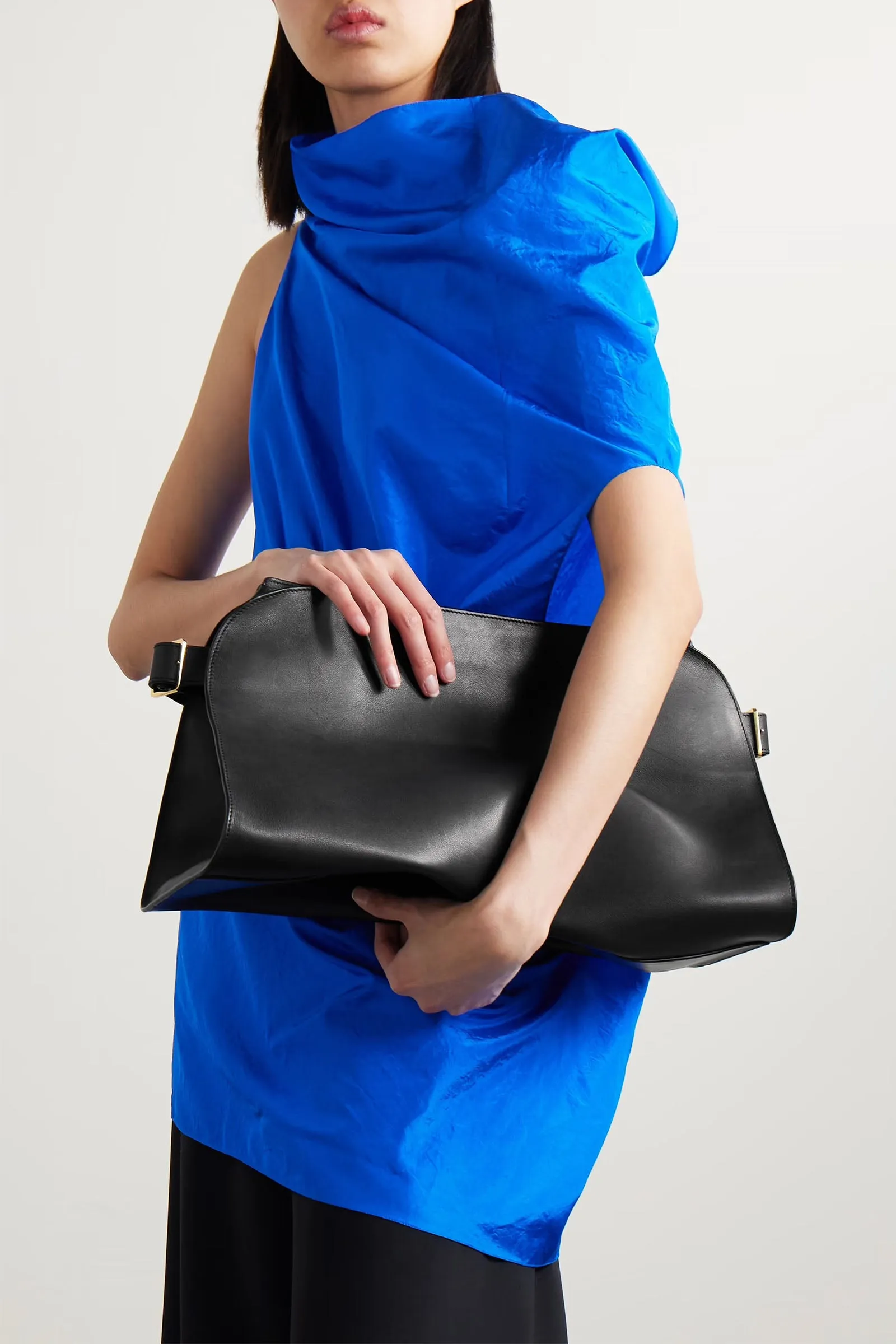 Margaux Buckled Leather Clutch