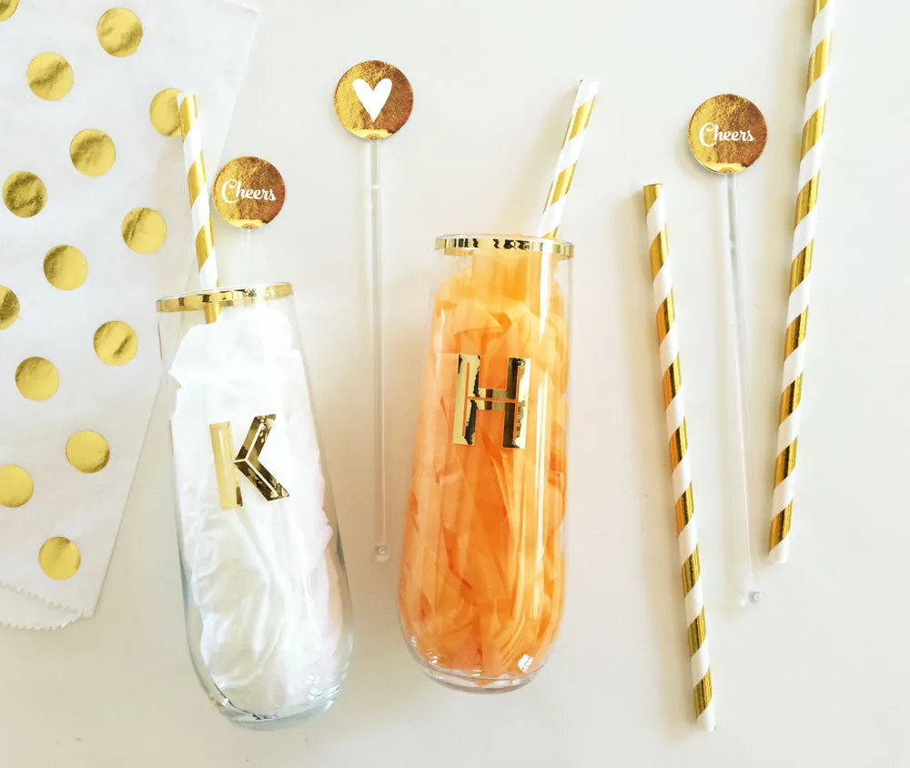 Metallic Foil Party Drink Stirrers (Pack of 25)
