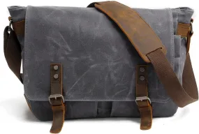 Waterproof Vintage-Style Canvas Messenger Bag - Durable & Stylish for Everyday Use dark gray